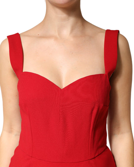 Dolce & Gabbana Red Viscose Sheath Mermaid Long Gown Dress