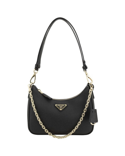 Prada Black Calf Leather Bos Taurus Shoulder Bag
