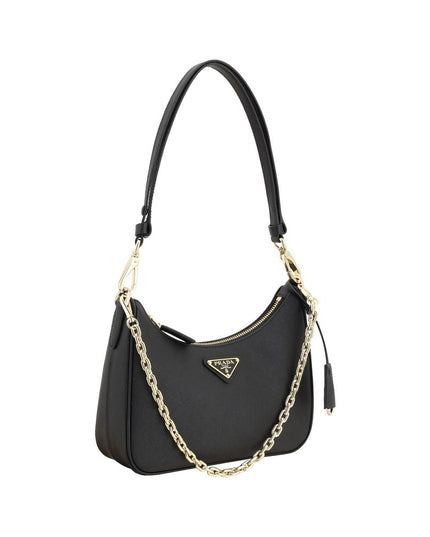 Prada Black Calf Leather Bos Taurus Shoulder Bag