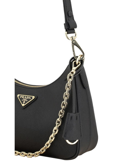 Prada Black Calf Leather Bos Taurus Shoulder Bag
