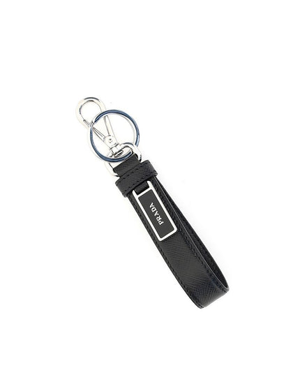 Prada Black Stainless Steel Keychain