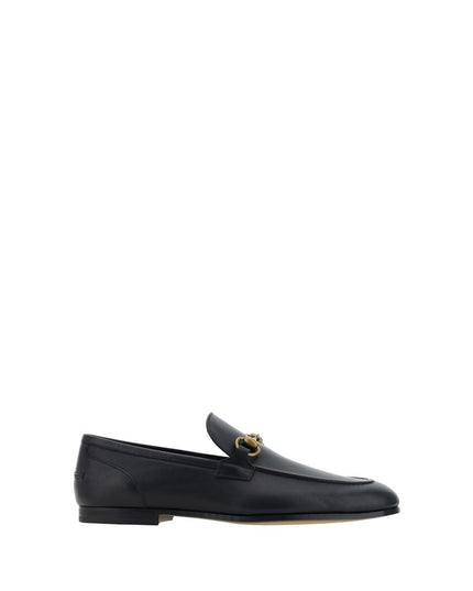 Gucci Black Calf Leather Bos Taurus Slip-On Loafers