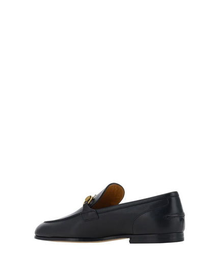 Gucci Black Calf Leather Bos Taurus Slip-On Loafers