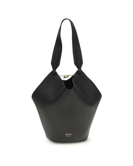 Khaite Black Calf Leather Bos Taurus Shoulder Bag