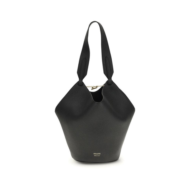 Khaite Black Calf Leather Bos Taurus Shoulder Bag