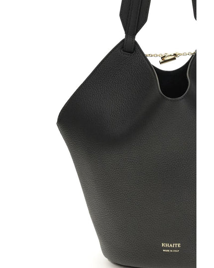 Khaite Black Calf Leather Bos Taurus Shoulder Bag