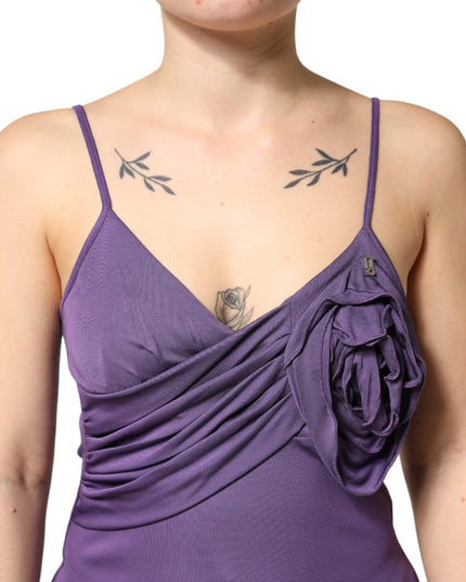 John Galliano Purple Jersey Sheath Coctail Bodycon Pencil Dress