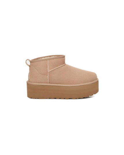 UGG Beige Suede Leather Ankle Boots