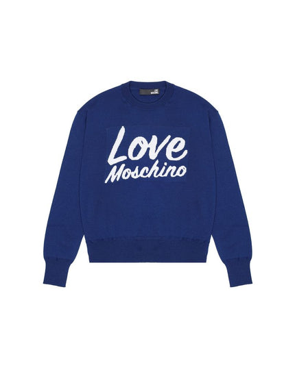 Love Moschino Blue Wool Sweatshirt