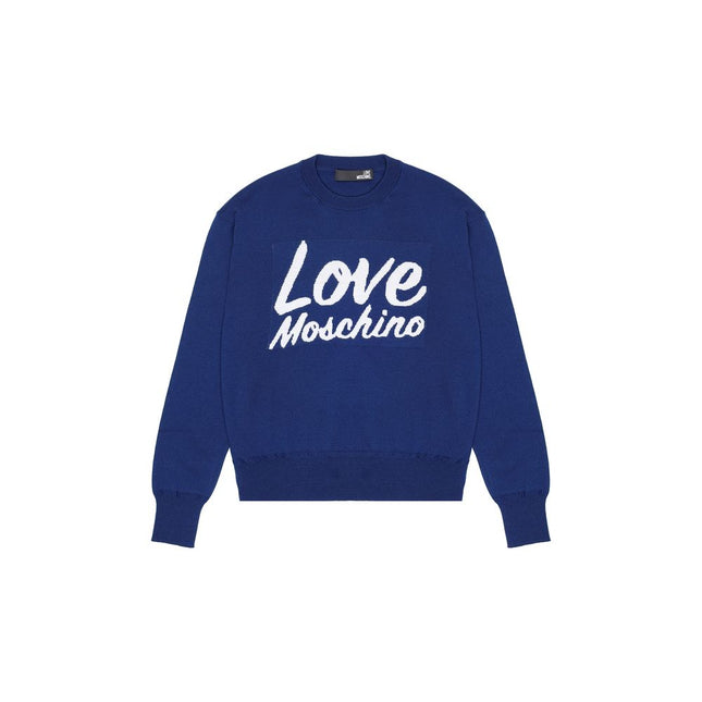 Love Moschino Blue Wool Sweatshirt