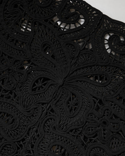 Dolce & Gabbana Black Floral Lace Cropped Coat  Jacket