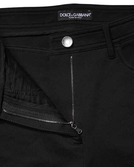 Dolce & Gabbana Black Nylon Stretch Skinny High Waist Pants