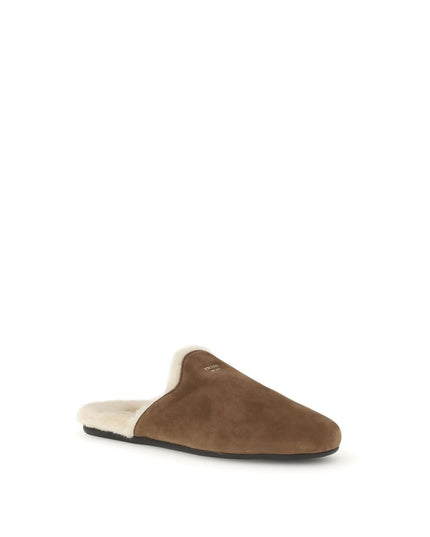 Prada Brown Calf Leather Bos Taurus Mules