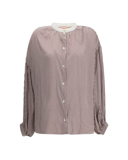 Kristina Ti Bordeaux Viscose Pattern Shirt
