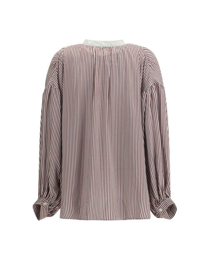 Kristina Ti Bordeaux Viscose Pattern Shirt