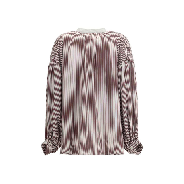 Kristina Ti Bordeaux Viscose Pattern Shirt