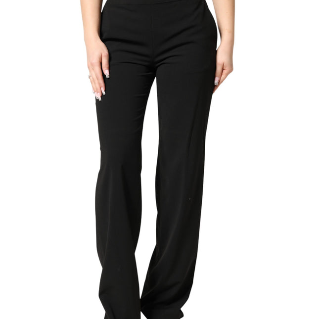 Just Cavalli Black High Waist Straight Trouser Formal Pants