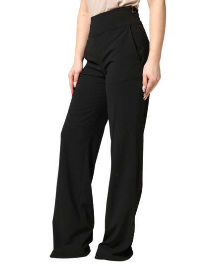 Just Cavalli Black High Waist Straight Trouser Formal Pants