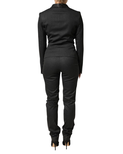 Exte Black Double Breasted Pants Blazer Jacket 2 Piece Suit