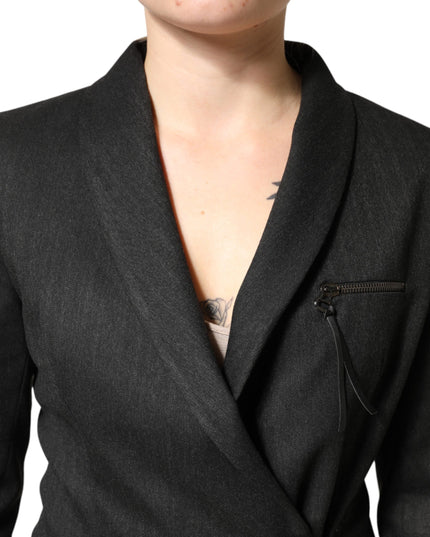 Exte Black Double Breasted Pants Blazer Jacket 2 Piece Suit