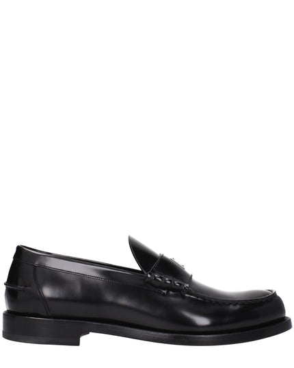 Givenchy Black Leather Slip-On Loafers
