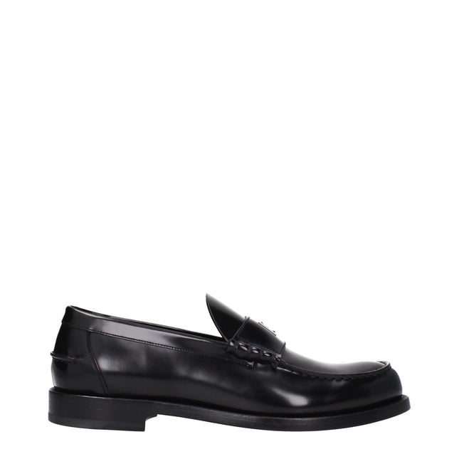 Givenchy Black Leather Slip-On Loafers