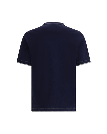 Brunello Cucinelli Blue Cotton T-Shirt