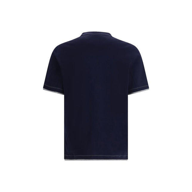 Brunello Cucinelli Blue Cotton T-Shirt