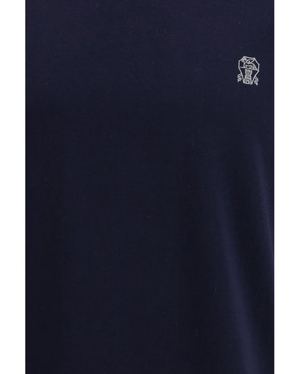 Brunello Cucinelli Blue Cotton T-Shirt