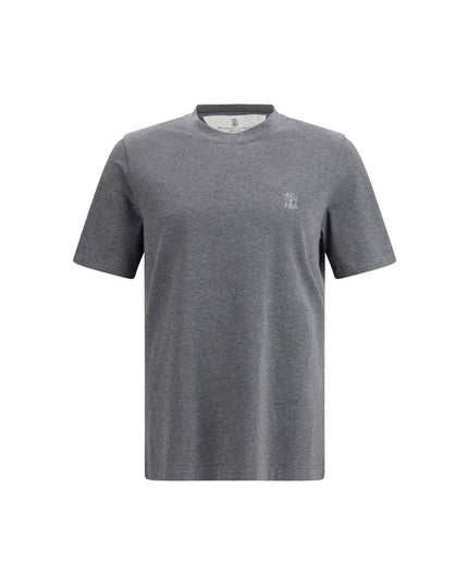 Brunello Cucinelli Gray Cotton T-Shirt