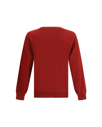 Brunello Cucinelli Red Fleece Wool Sweatshirt