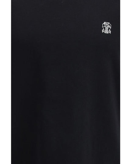 Brunello Cucinelli Black Cotton T-Shirt