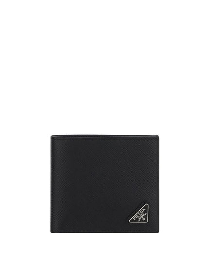 Prada Black Calf Leather Bos Taurus Wallet