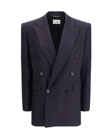 Saint Laurent Blue Wool Coat