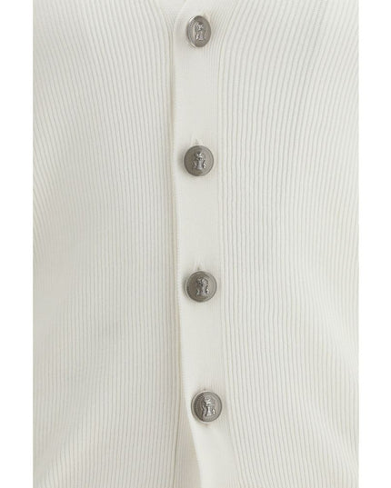 Brunello Cucinelli White Cotton Cardigan