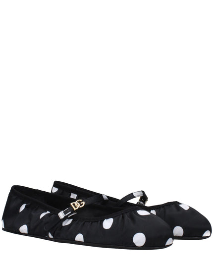 Dolce & Gabbana Black Fabric Ballet Flats