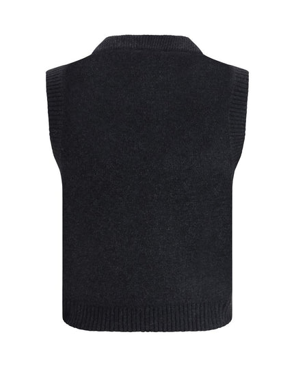 Ganni Black Wool Sleeveles Sweater