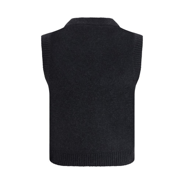 Ganni Black Wool Sleeveles Sweater