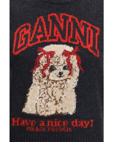 Ganni Black Wool Sleeveles Sweater