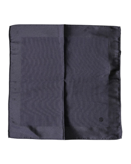 Dolce & Gabbana Blue Logo Silk Men Square Handkerchief Scarf