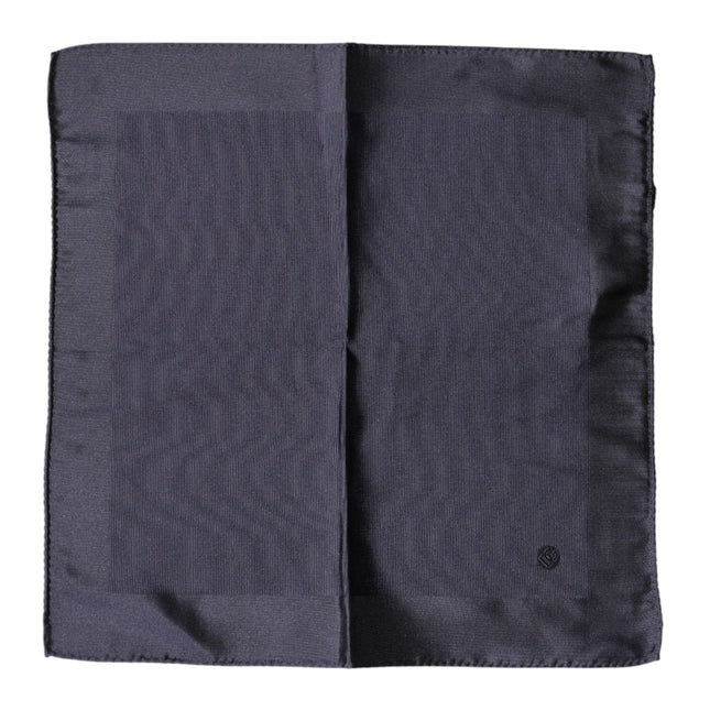 Dolce & Gabbana Blue Logo Silk Men Square Handkerchief Scarf