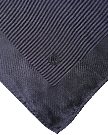 Dolce & Gabbana Blue Logo Silk Men Square Handkerchief Scarf