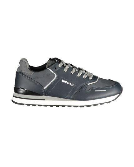 Gas Blue Polyurethane Men Sneaker