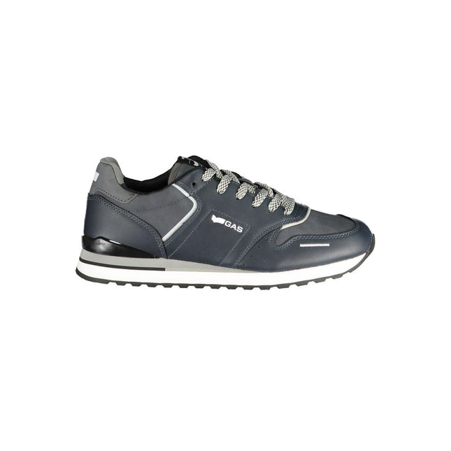 Gas Blue Polyurethane Men Sneaker