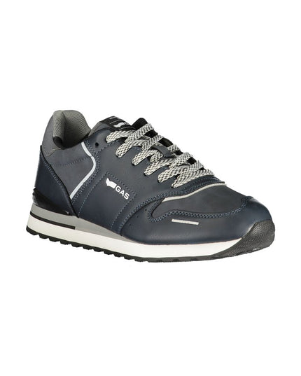 Gas Blue Polyurethane Men Sneaker