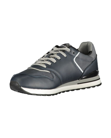 Gas Blue Polyurethane Men Sneaker