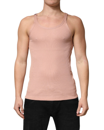 Dolce & Gabbana Pink Sleeveless Round Neck Tank Top  T-shirt