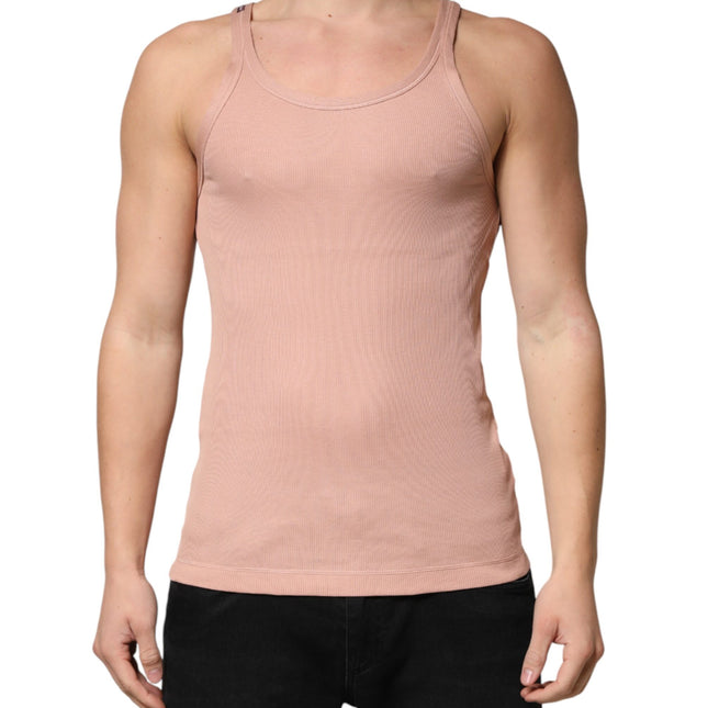 Dolce & Gabbana Pink Sleeveless Round Neck Tank Top  T-shirt
