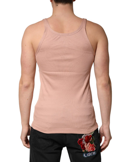 Dolce & Gabbana Pink Sleeveless Round Neck Tank Top  T-shirt