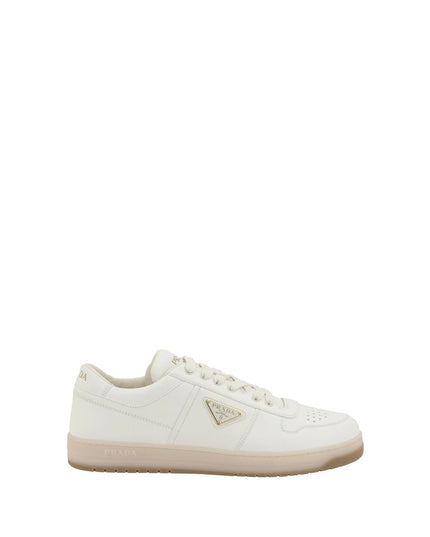 Prada White Calf Leather Bos Taurus Low Top Sneakers